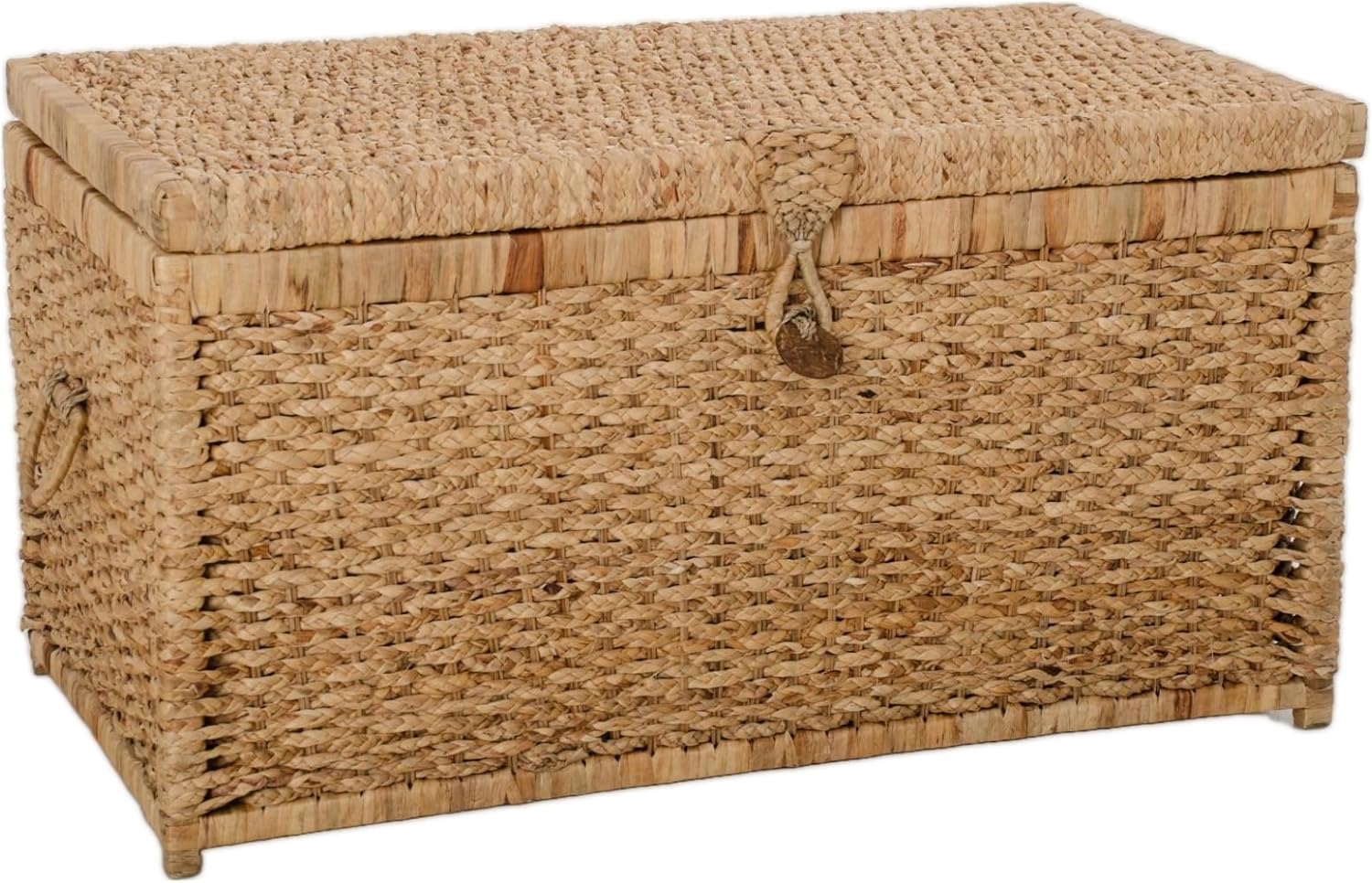 VIVANNO Lea Wäschetruhe aus Wasserhyazinthe, Natur, 84x45x45 cm