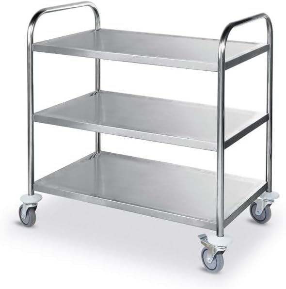 Hendi 810101 Stainless Steel Serving Trolley with 3 Shelves