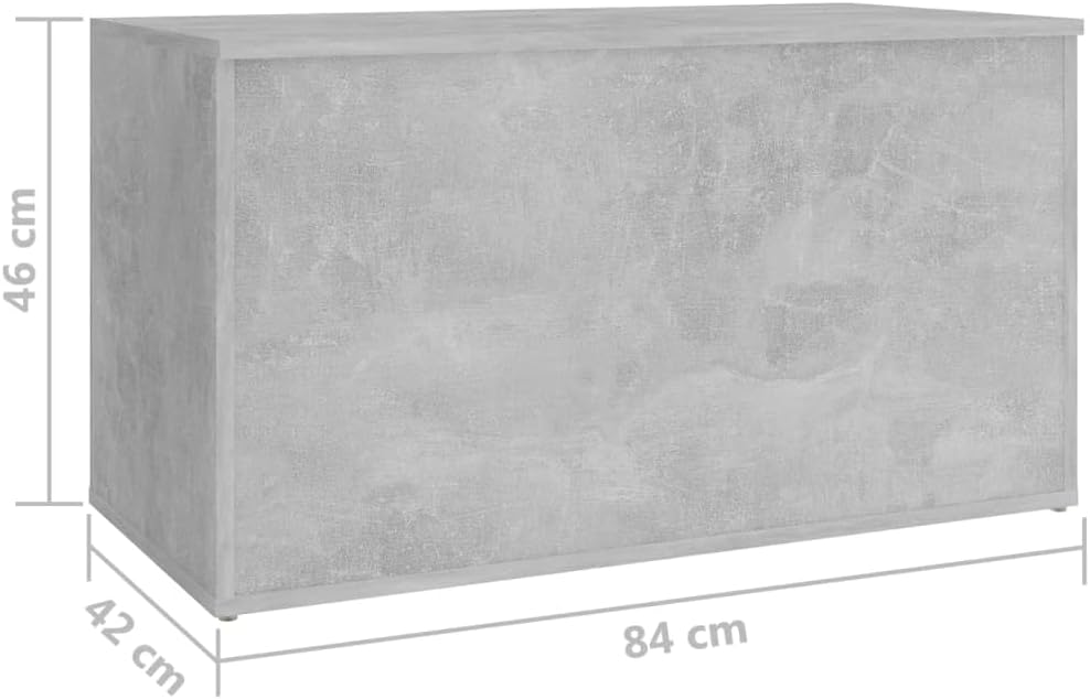vidaXL Storage Box in Concrete Grey, Versatile Organiser Made of Wood Material, Practical and Modern, Perfect as a Coffee Table, Side Table, Coffee Table or Chest for Living Room Utensils