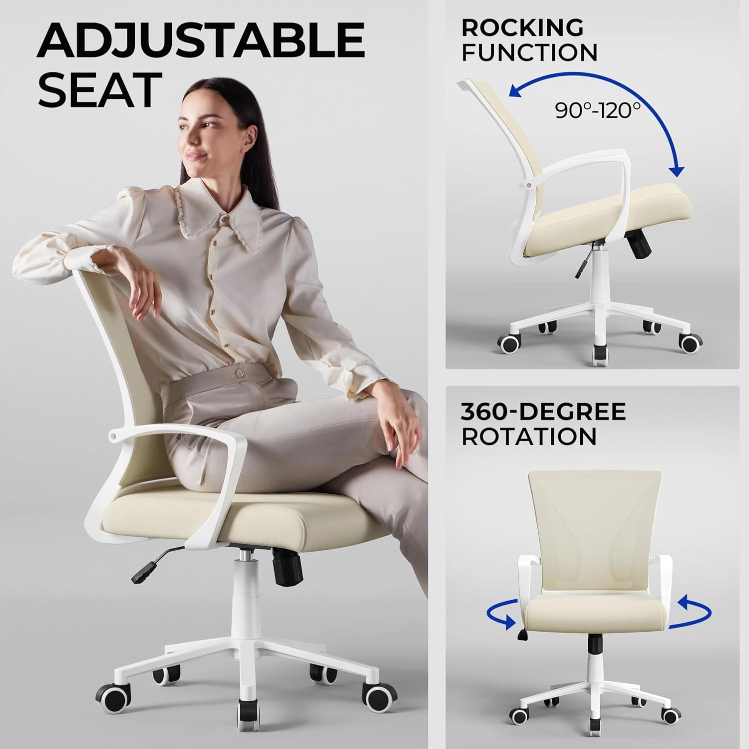 Yaheetech Ergonomic Mesh Office Chair, Beige