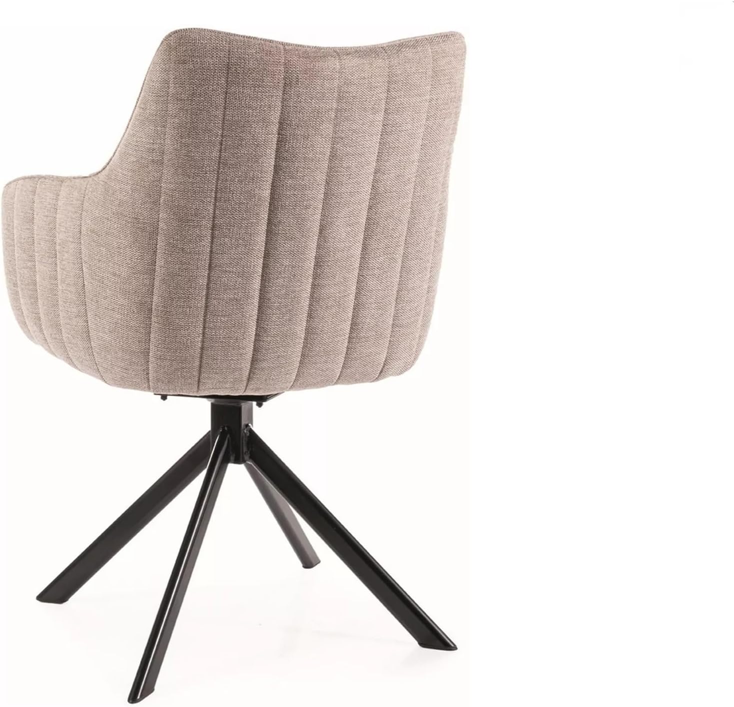 Azalia Beige Upholstered Swivel Dining Chair with Armrests