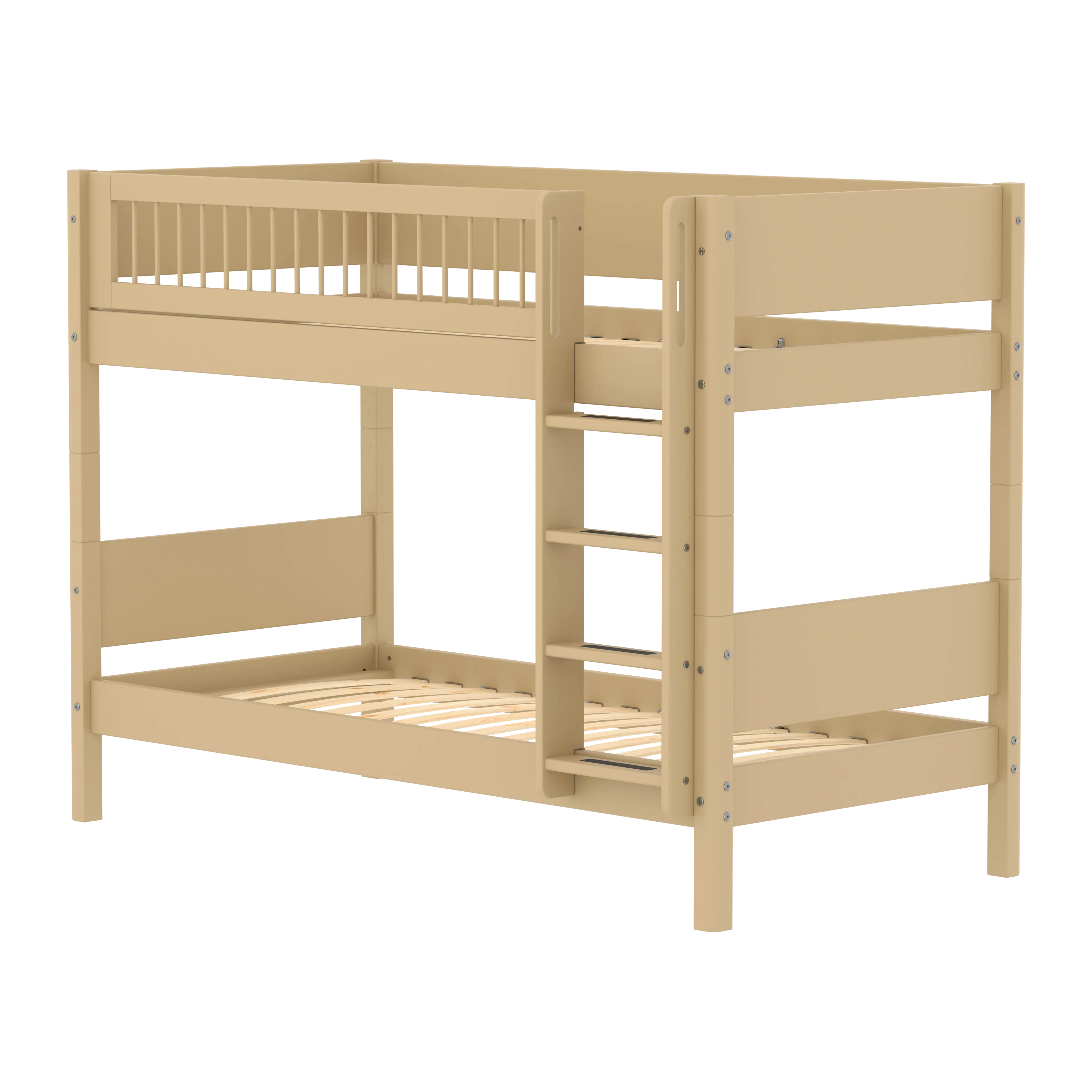 Bunk Bed 154 cm with Ladder and Safety Rail, 90x200 cm, Sand