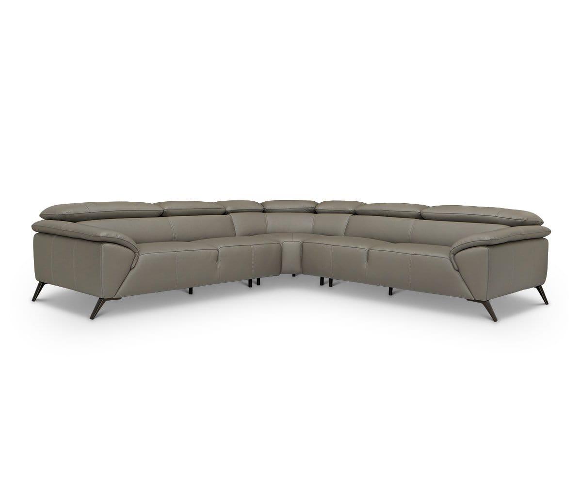 Abella Leather Sectional - Iron Grey 364/S