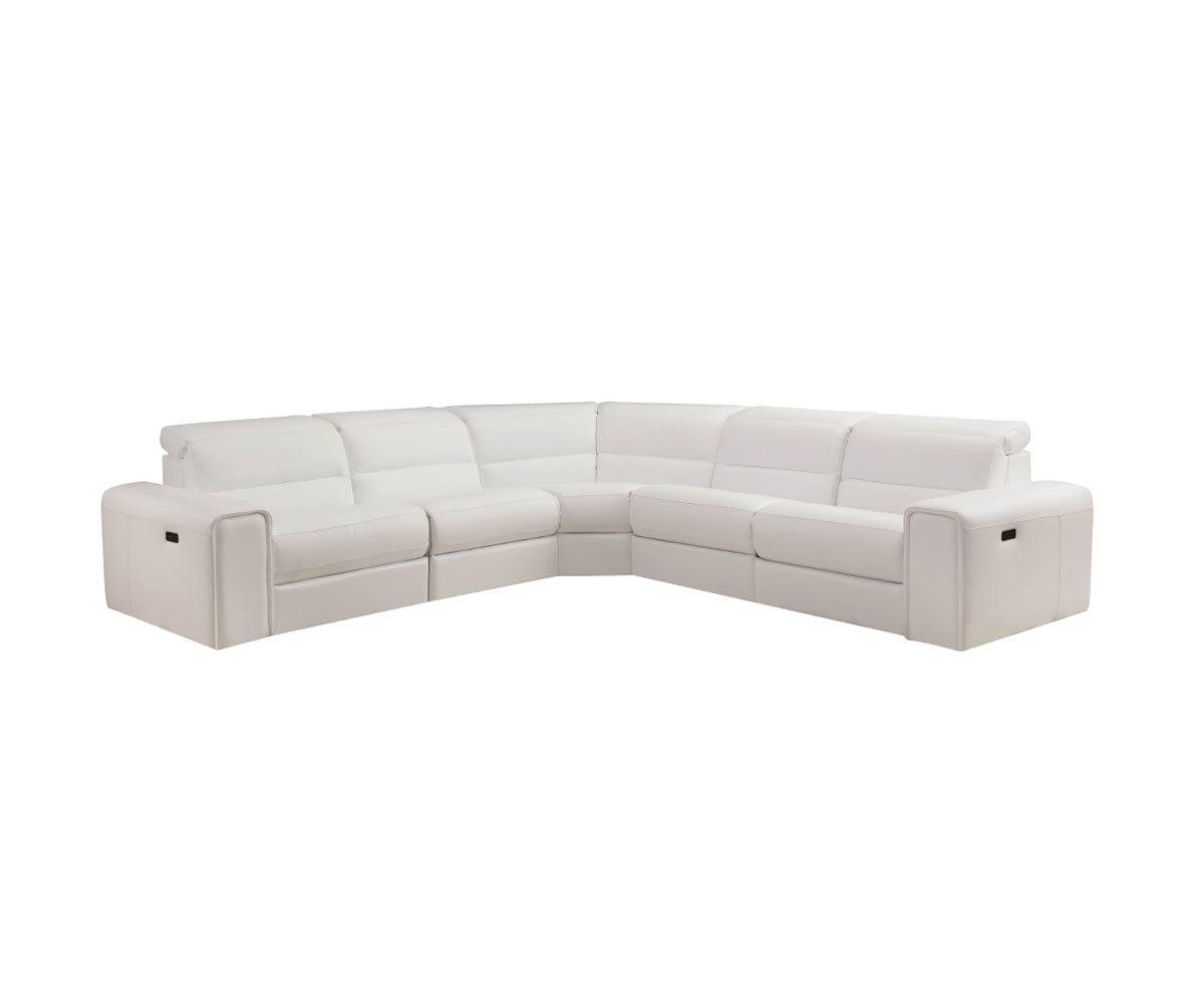 Angelo 5-Piece Modular Leather Power Reclining Sectional - White 4501/S