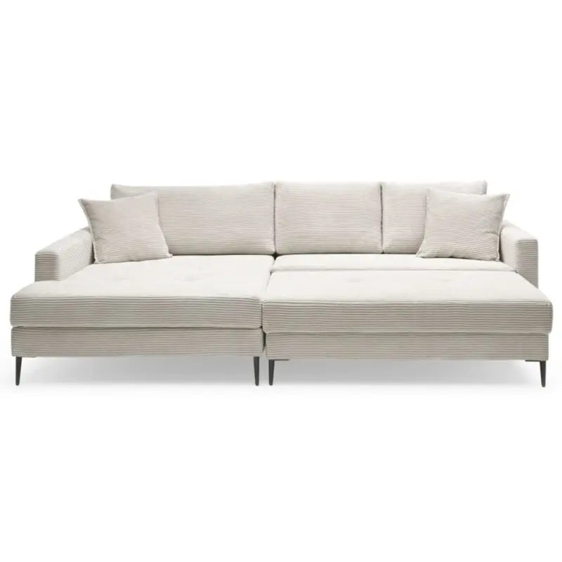 Trendstore Hilary Ecksofa in Cord mit Megahocker