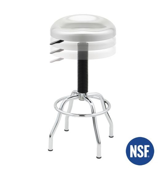 Contoured Stainless Steel Seat Pneumatic Adjustable Work Stool