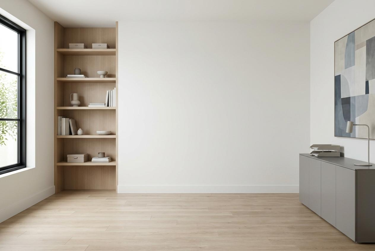 Desks in a furnished room