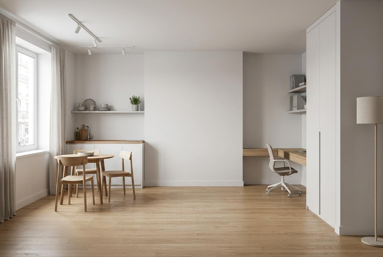 Moebel fuer kleine Raeume in einem eingerichteten Raum